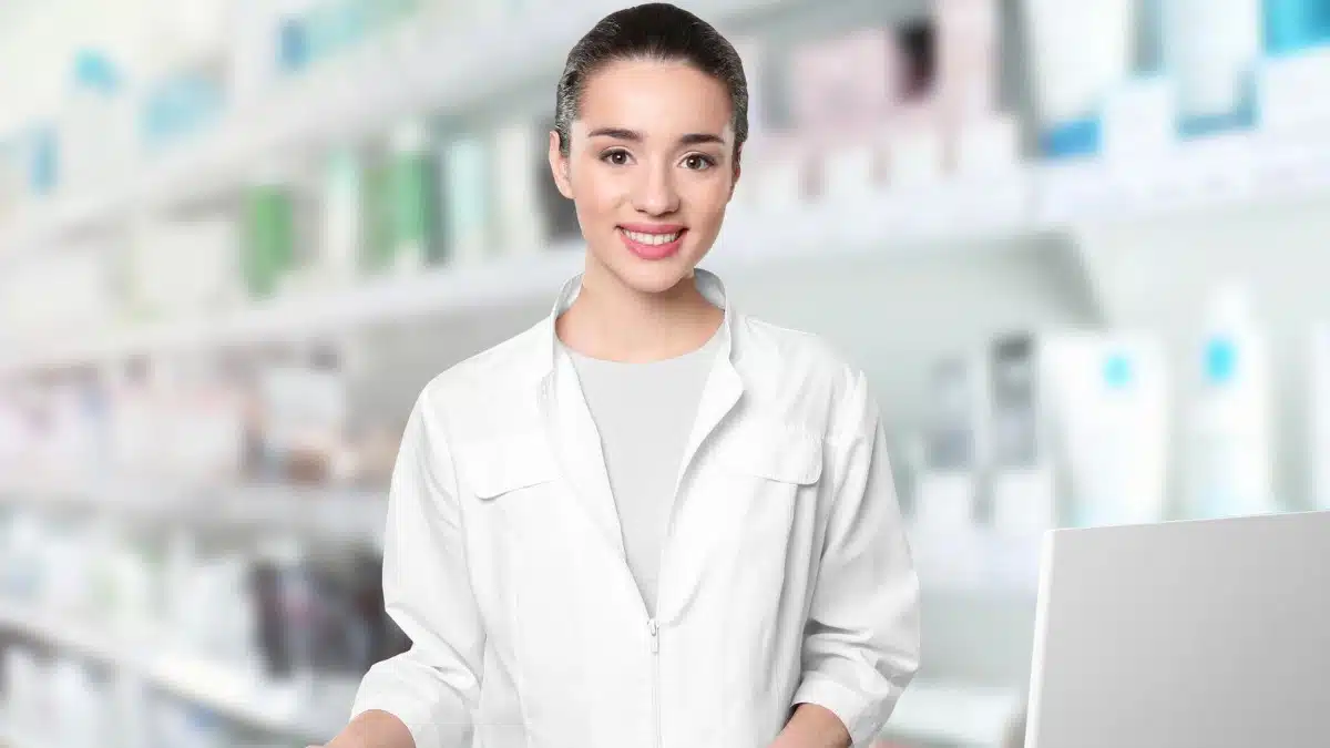 Young pharmacist Lady Smiling